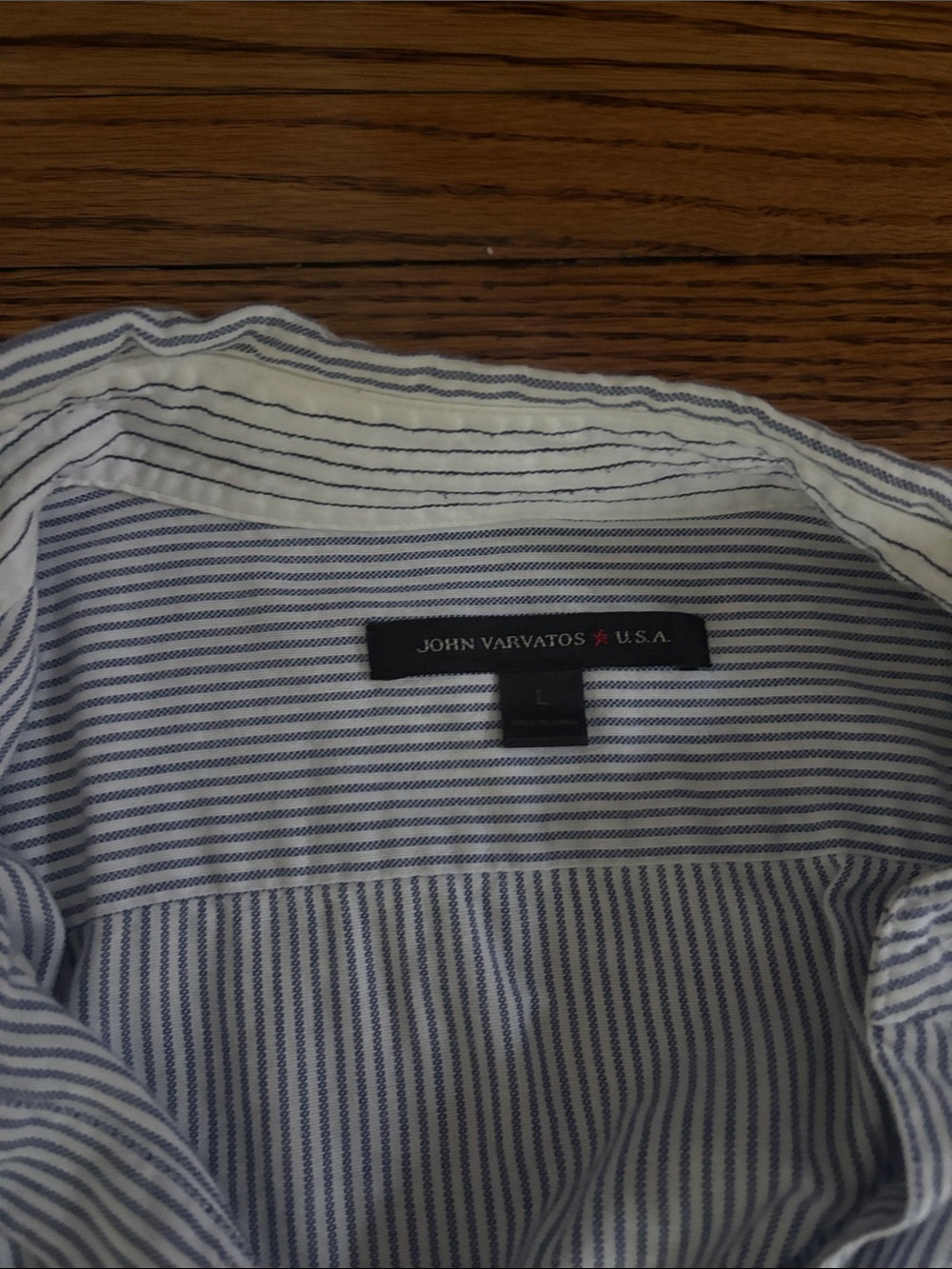 John Varvatos Light Blue Striped Dress Shirt - Picture 2 of 3